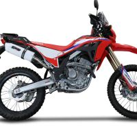 Exhaust compatible with Honda Crf 300L / Rally 2021-2024, Albus Ceramic, Slip-on exhaust including link pipe and removable db killer 