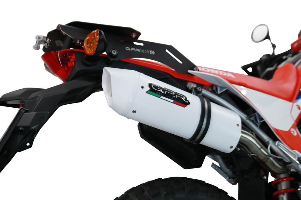 Exhaust compatible with Honda Crf 300L / Rally 2021-2024, Albus Ceramic, Slip-on exhaust including link pipe and removable db killer 