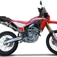 Exhaust compatible with Honda Crf 300L / Rally 2021-2024, Deeptone Inox, Slip-on exhaust including link pipe and removable db killer 