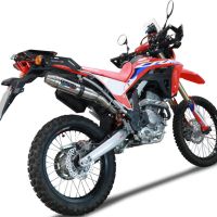Exhaust compatible with Honda Crf 300L / Rally 2021-2024, Deeptone Inox, Slip-on exhaust including link pipe and removable db killer 