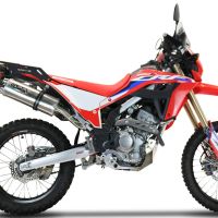 Exhaust compatible with Honda Crf 300L / Rally 2021-2024, Dual Inox, Slip-on exhaust including removable db killer, link pipe and catalyst, not EPA-compliant 