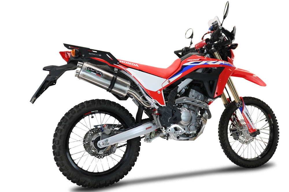 Exhaust compatible with Honda Crf 300L / Rally 2021-2024, Dual Inox, Slip-on exhaust including removable db killer, link pipe and catalyst, not EPA-compliant 