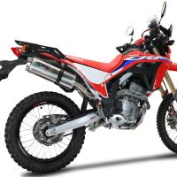 Exhaust compatible with Honda Crf 300L / Rally 2021-2024, Dual Inox, Slip-on exhaust including removable db killer, link pipe and catalyst, not EPA-compliant 