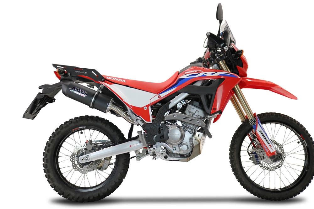Exhaust compatible with Honda Crf 300L / Rally 2021-2024, Furore Nero, Slip-on exhaust including link pipe and removable db killer 
