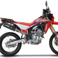Exhaust compatible with Honda Crf 300L / Rally 2021-2024, Furore Nero, Slip-on exhaust including link pipe and removable db killer 