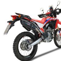 Exhaust compatible with Honda Crf 300L / Rally 2021-2024, Furore Nero, Slip-on exhaust including link pipe and removable db killer 