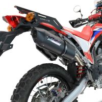 Exhaust compatible with Honda Crf 300L / Rally 2021-2024, Furore Nero, Slip-on exhaust including link pipe and removable db killer 