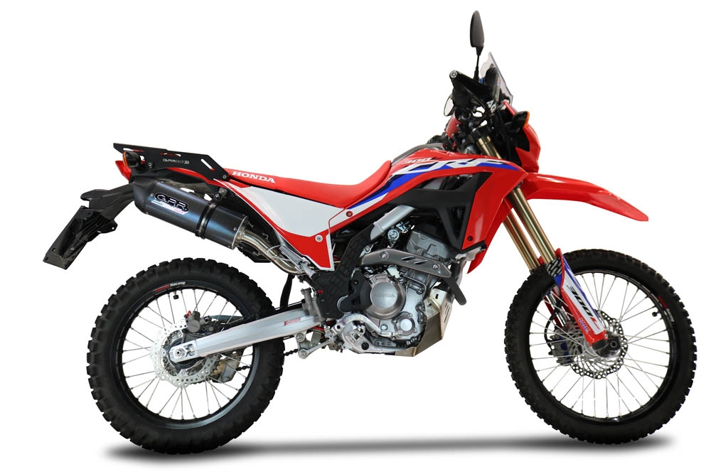 Exhaust compatible with Honda Crf 300L / Rally 2021-2024, Furore Poppy, Slip-on exhaust including link pipe and removable db killer 