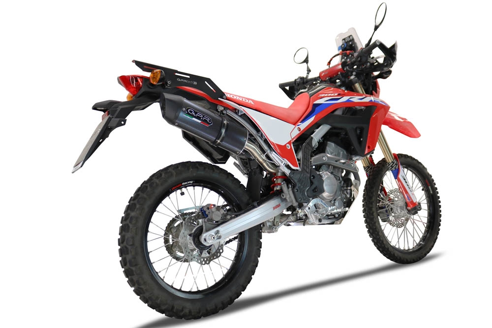 Exhaust compatible with Honda Crf 300L / Rally 2021-2024, Furore Poppy, Slip-on exhaust including link pipe and removable db killer 