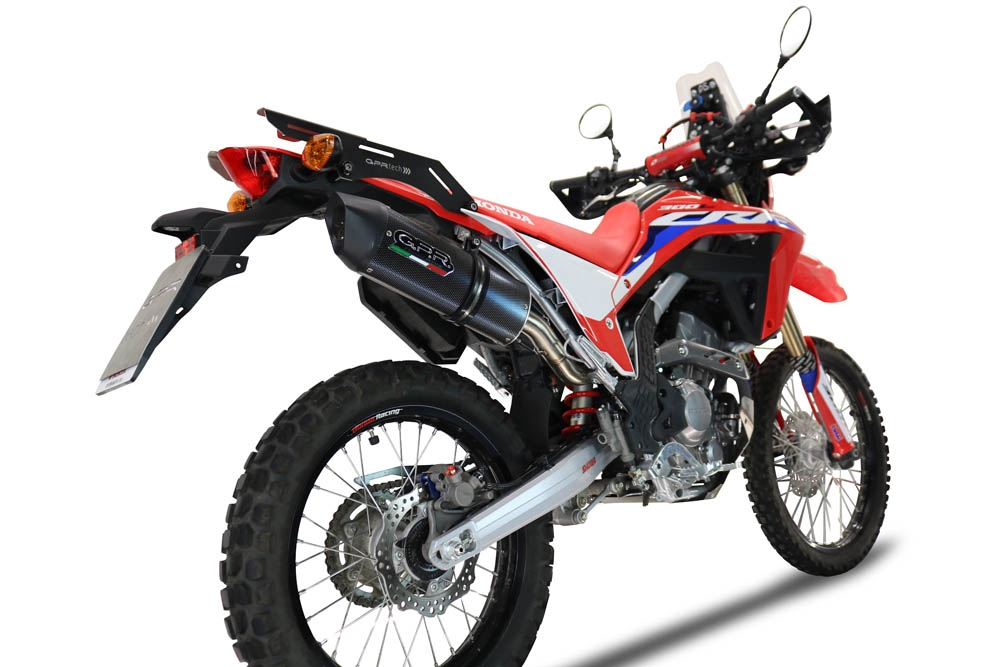 Exhaust compatible with Honda Crf 300L / Rally 2021-2024, Furore Poppy, Slip-on exhaust including link pipe and removable db killer 