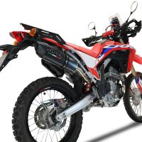 Exhaust compatible with Honda Crf 300L / Rally 2021-2024, Furore Poppy, Slip-on exhaust including link pipe and removable db killer 