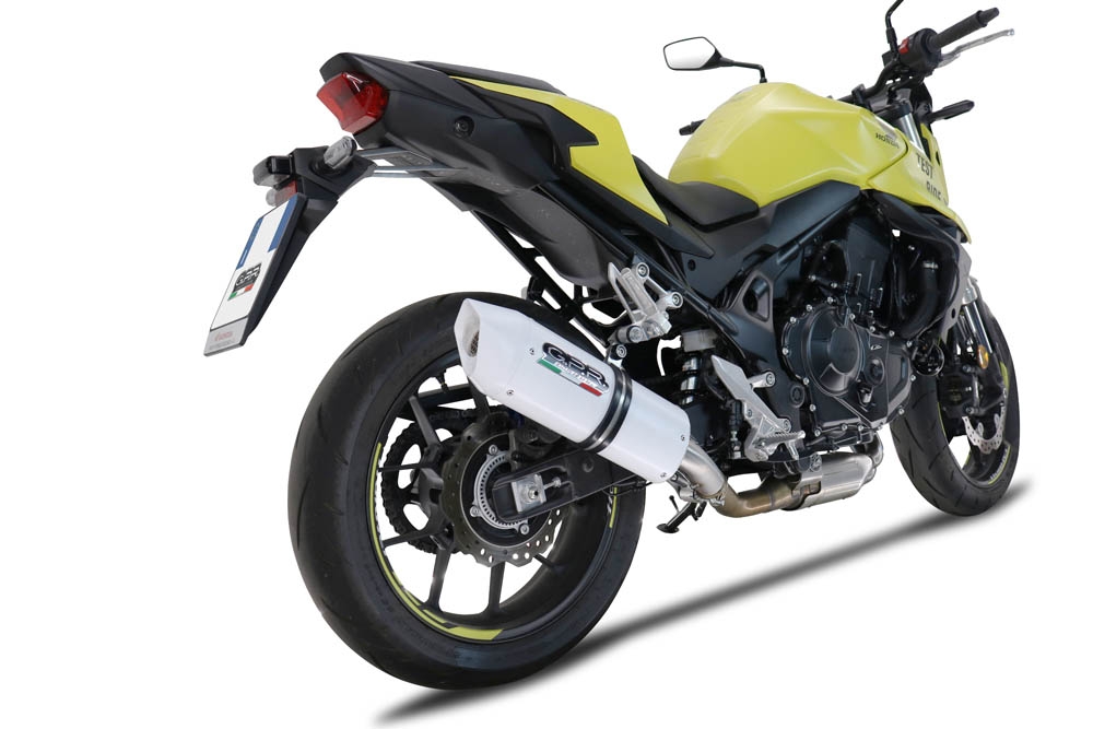 Exhaust compatible with Honda CB 750 Hornet 2023-2024, Albus Evo4, Slip-on exhaust including removable db killer and link pipe, EPA-compliant 