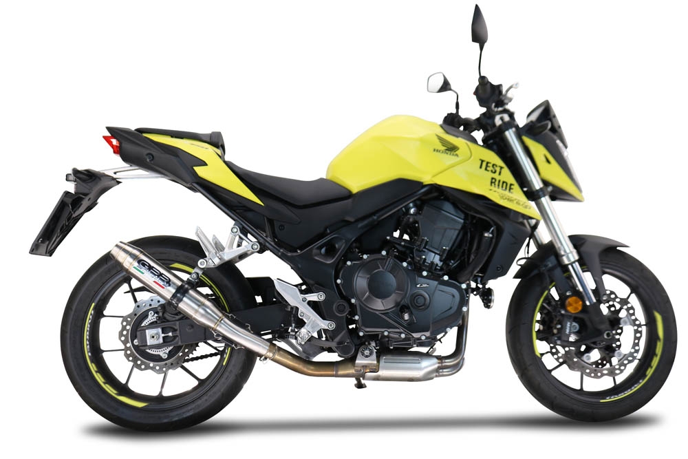 Exhaust compatible with Honda CB 750 Hornet 2023-2024, Deeptone Inox, Slip-on exhaust including removable db killer and link pipe, EPA-compliant 