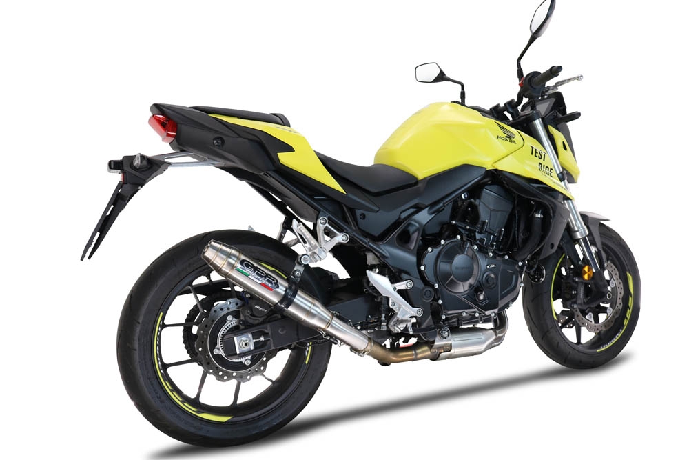 Exhaust compatible with Honda CB 750 Hornet 2023-2024, Deeptone Inox, Slip-on exhaust including removable db killer and link pipe, EPA-compliant 
