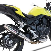 Exhaust compatible with Honda CB 750 Hornet 2023-2024, Deeptone Inox, Slip-on exhaust including removable db killer and link pipe, EPA-compliant 