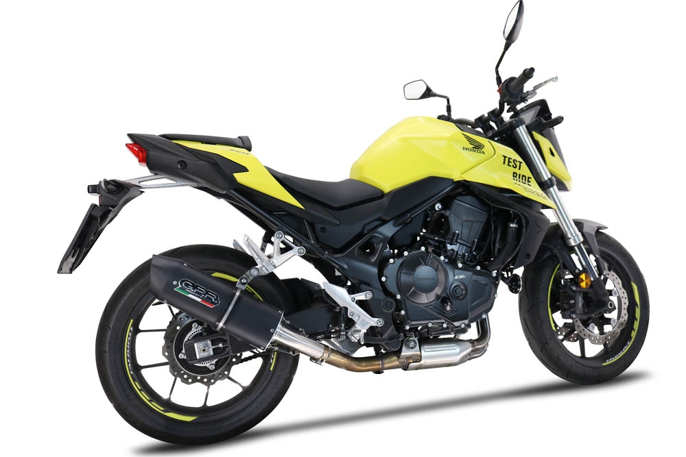 Exhaust compatible with Honda CB 750 Hornet 2023-2024, Furore Evo4 Nero, Slip-on exhaust including removable db killer and link pipe, EPA-compliant 