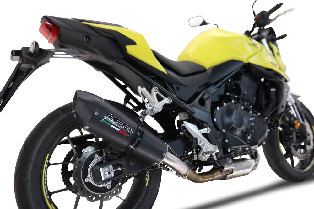 Exhaust compatible with Honda CB 750 Hornet 2023-2024, M3 Black Titanium, Slip-on exhaust including removable db killer and link pipe, EPA-compliant 