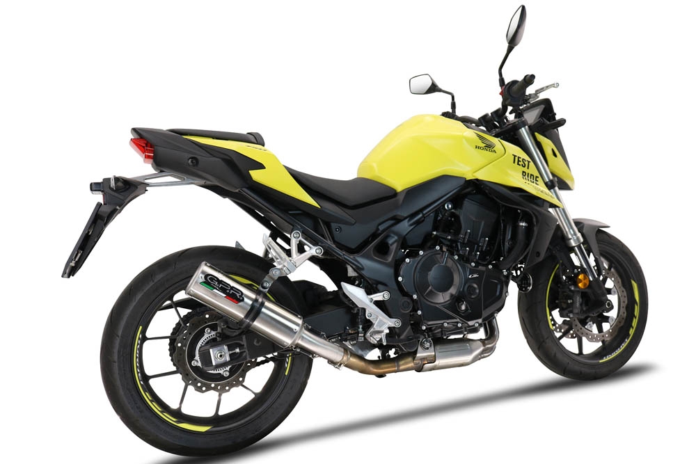 Exhaust compatible with Honda CB 750 Hornet 2023-2024, M3 Inox , Slip-on exhaust including removable db killer and link pipe, EPA-compliant 