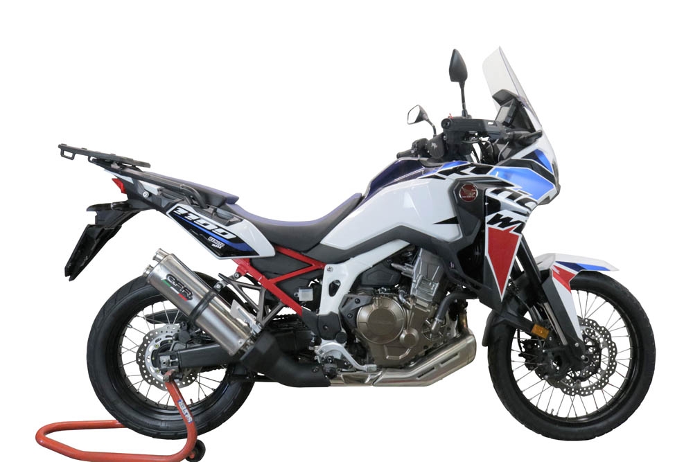 Exhaust compatible with Honda CRF1000L Africa Twin 2015-2017, Dual Inox, Slip-on exhaust including removable db killer and link pipe, EPA-compliant 