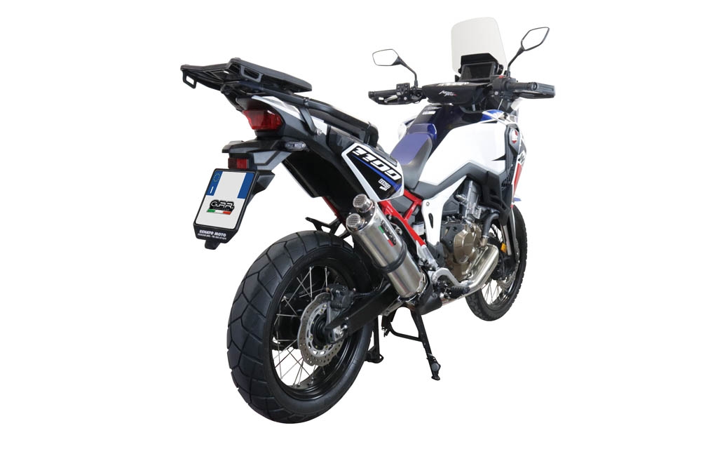 Exhaust compatible with Honda CRF1000L Africa Twin 2015-2017, Dual Inox, Slip-on exhaust including removable db killer and link pipe, EPA-compliant 