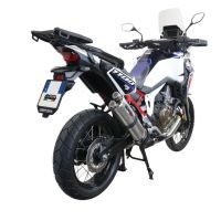 Exhaust compatible with Honda CRF1000L Africa Twin 2015-2017, Dual Inox, Slip-on exhaust including removable db killer and link pipe, EPA-compliant 
