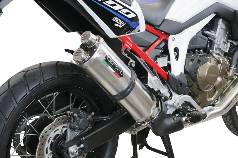 Exhaust compatible with Honda CRF1000L Africa Twin 2015-2017, Dual Inox, Slip-on exhaust including removable db killer and link pipe, EPA-compliant 
