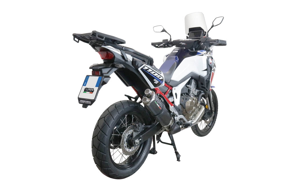 Exhaust compatible with Honda CRF1100L Africa Twin 2020-2025, Dual Poppy, Slip-on exhaust including removable db killer and link pipe, EPA-compliant 