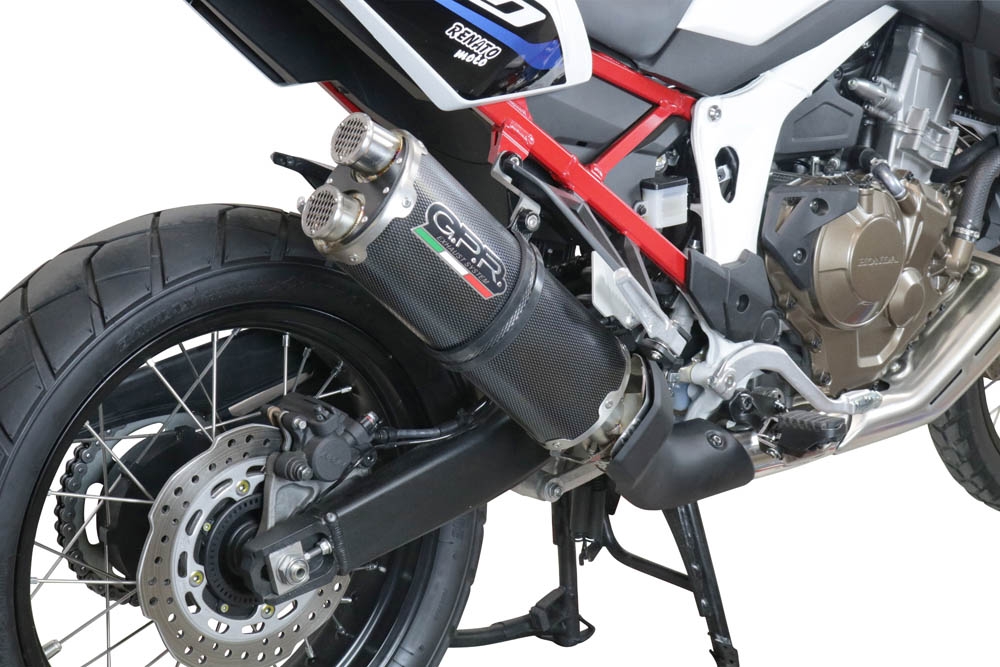 Exhaust compatible with Honda CRF1100L Africa Twin 2020-2025, Dual Poppy, Slip-on exhaust including removable db killer and link pipe, EPA-compliant 