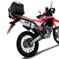 Top case GPR TECH compatible with  Honda Crf 300 L / Rally 2021/2024 e5 GPR TECH Top case in aluminum, black color including, roof rack and specific plate Capacity 26 LT.