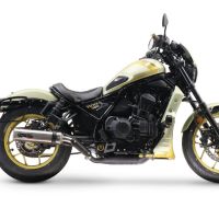 Exhaust compatible with Honda Rebel 1100 2021-2024, M3 Inox , Slip-on exhaust including removable db killer and link pipe, EPA-compliant 