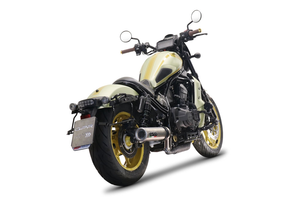 Exhaust compatible with Honda Rebel 1100 2021-2024, M3 Inox , Slip-on exhaust including removable db killer and link pipe, EPA-compliant 