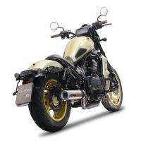 Exhaust compatible with Honda Rebel 1100 2021-2024, M3 Inox , Slip-on exhaust including removable db killer and link pipe, EPA-compliant 