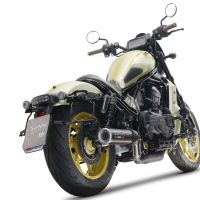 Exhaust compatible with Honda Rebel 1100 2021-2024, M3 Black Titanium, Slip-on exhaust including removable db killer and link pipe, EPA-compliant 