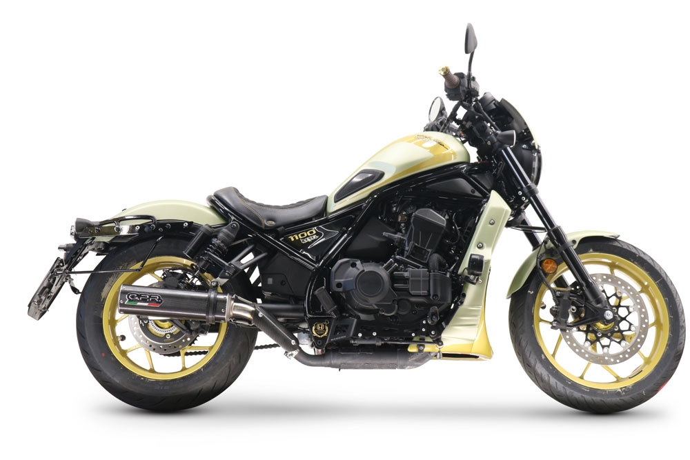 Exhaust compatible with Honda Rebel 1100 2021-2024, M3 Poppy , Slip-on exhaust including removable db killer and link pipe, EPA-compliant 