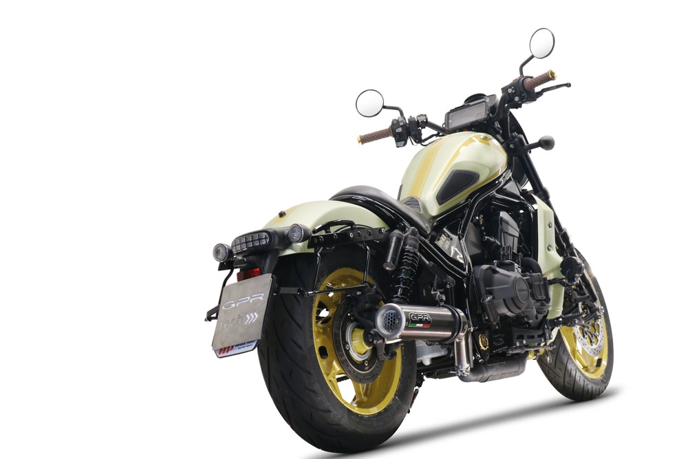 Exhaust compatible with Honda Rebel 1100 2021-2024, M3 Poppy , Slip-on exhaust including removable db killer and link pipe, EPA-compliant 