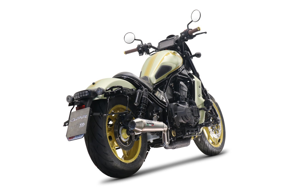 Exhaust compatible with Honda Rebel 1100 2021-2024, Ultracone, Slip-on exhaust including removable db killer and link pipe, EPA-compliant 