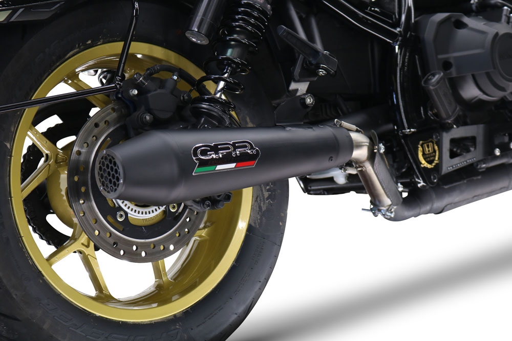 Exhaust compatible with Honda Rebel 1100 2021-2024, Ultracone Nero, Slip-on exhaust including removable db killer and link pipe, EPA-compliant 