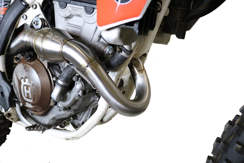Exhaust compatible with Ktm 450 XC-F 2019-2022, Pentacross Inox, Full system exhaust, including removable db killer/spark arrestor 