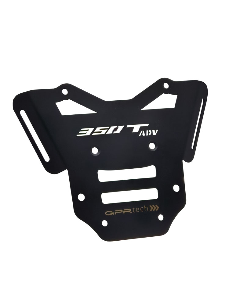GPR TECH compatible with  Zontes 350 T2 ADV 2022/2024 e5 GPR TECH Specific fitting plate Top Case ALPITECH 35 LT compatible with original luggage rack,stainless steel made with 4 anchor points
