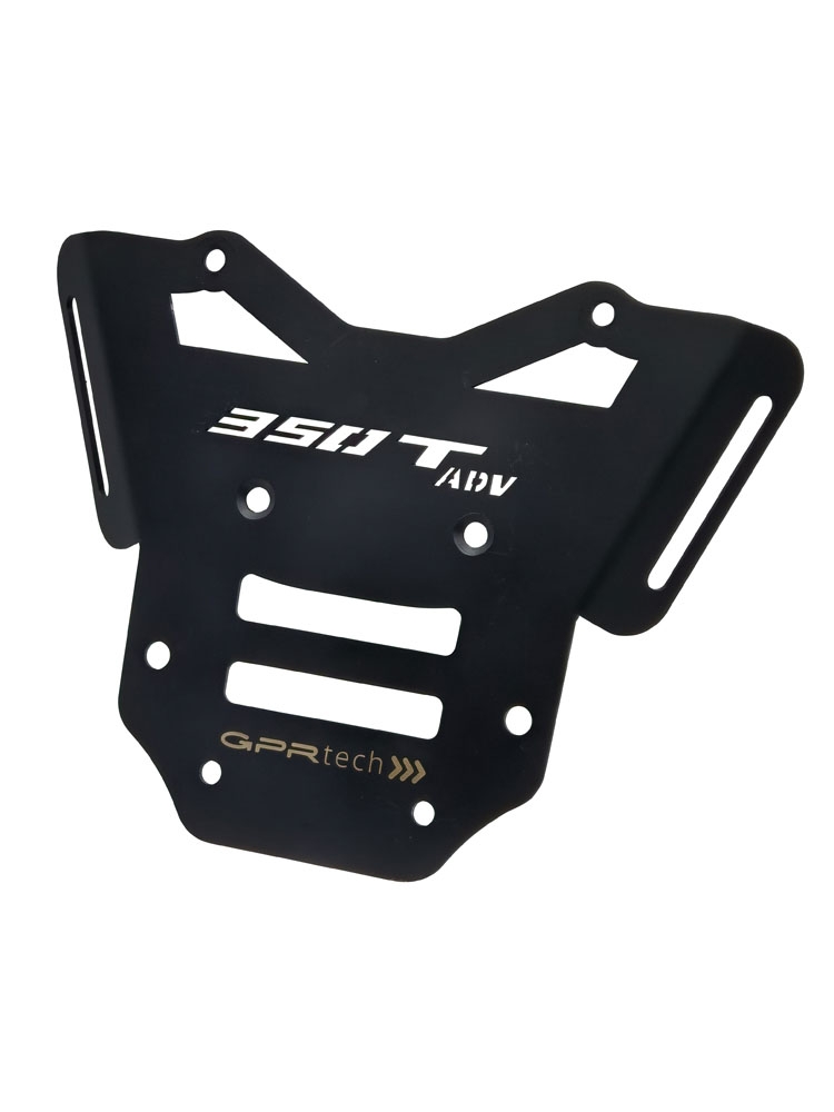 GPR TECH compatible with  Zontes 350 T2 ADV 2022/2024 e5 GPR TECH Specific fitting plate Top Case ALPITECH 35 LT compatible with original luggage rack,stainless steel made with 4 anchor points
