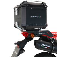 Top case GPR TECH compatible with  Honda Crf 300 L / Rally 2021/2024 e5 GPR TECH Top case in aluminum, black color including, roof rack and specific plate Capacity 26 LT.