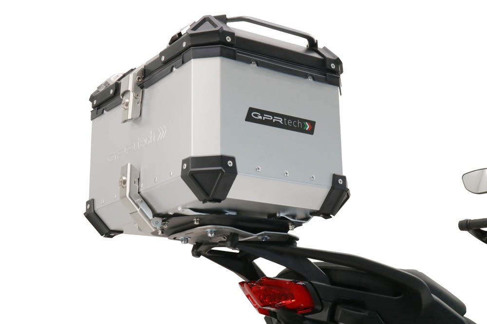 GPR TECH compatible with  Ducati Multistrada V4 / V4S / V4S Sport 1100 2021/2024 GPR TECH Top case in aluminum, silver color with specific plate included Capacity 45 LT.