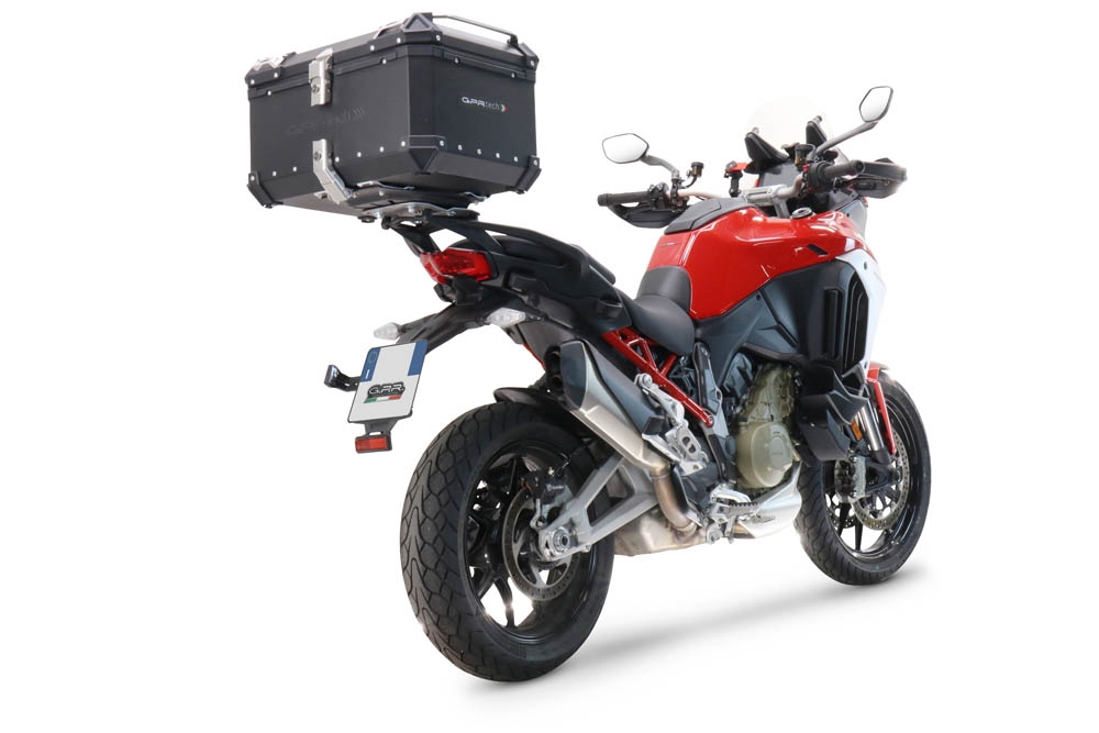 GPR TECH compatible with  Ducati Multistrada V4 / V4S / V4S Sport 1100 2021/2024 GPR TECH Top case in aluminum, black color with specific plate included Capacity 45 LT.