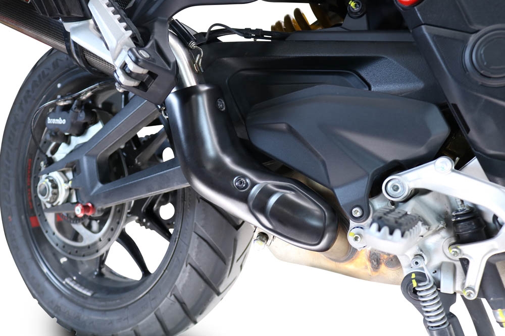 Exhaust compatible with Ducati Multistrada V4 Grand Tour 2024-2025, Furore Evo4 Poppy, Slip-on exhaust including removable db killer and link pipe, EPA-compliant 