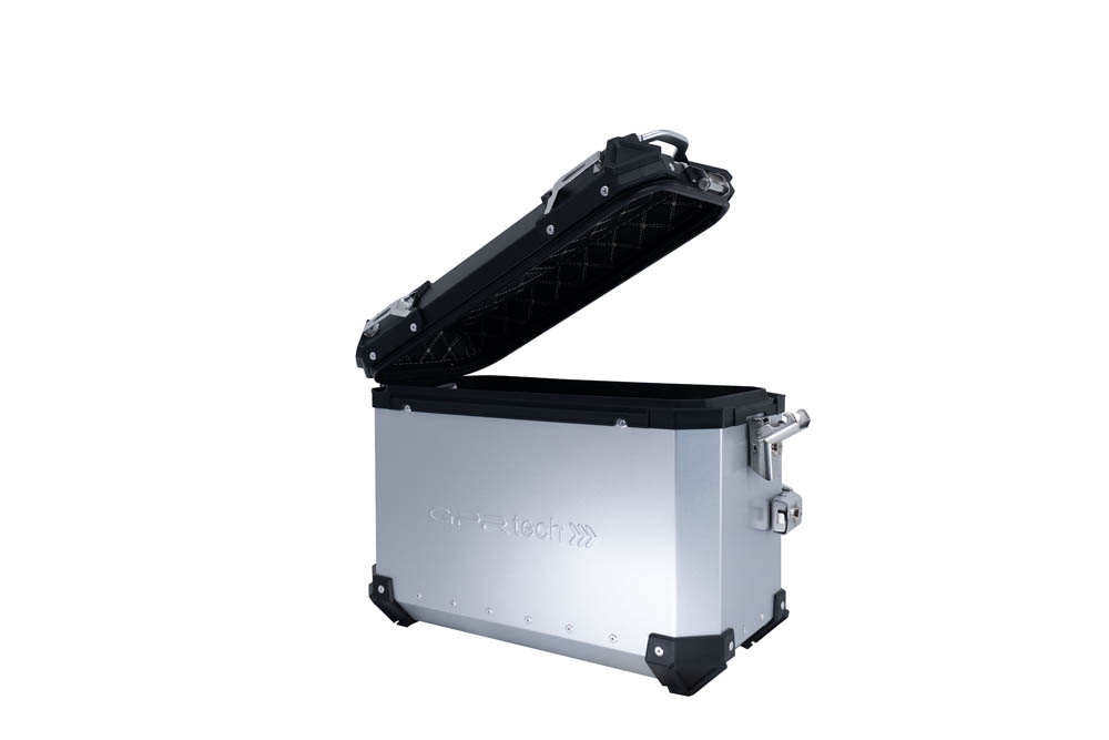 GPR TECH compatible with  Ktm SMT 890 2023/2024 e5 GPR TECH Pair of side cases aluminum made, silver color with specific pannier holder Capacity 38 LT. + 38 LT.