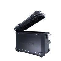 GPR TECH compatible with  Suzuki V-Strom 1050 Xt/De 2020/2024 e5 GPR TECH Pair of side cases aluminum made with contoured right side, black color with specific pannier holder Capacity 38 LT. + 32 LT.