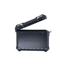 GPR TECH compatible with  Suzuki V-Strom 1050 Xt/De 2020/2024 e5 GPR TECH Pair of side cases aluminum made with contoured right side, black color with specific pannier holder Capacity 38 LT. + 32 LT.