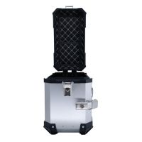 GPR TECH compatible with  Suzuki V-Strom 1050 Xt/De 2020/2024 e5 GPR TECH Pair of side cases aluminum made with contoured right side, silver color with specific pannier holder Capacity 38 LT. + 32 LT.