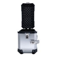 GPR TECH compatible with  Suzuki V-Strom 1050 Xt/De 2020/2024 e5 GPR TECH Pair of side cases aluminum made with contoured right side, silver color with specific pannier holder Capacity 38 LT. + 32 LT.