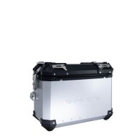 GPR TECH compatible with  Suzuki V-Strom 1050 Xt/De 2020/2024 e5 GPR TECH Pair of side cases aluminum made with contoured right side, silver color with specific pannier holder Capacity 38 LT. + 32 LT.